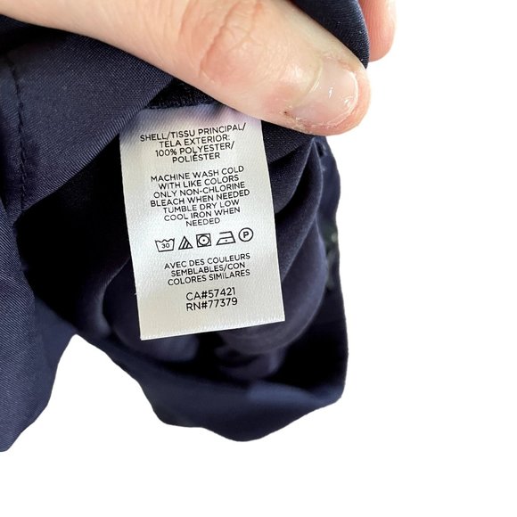 Ann Taylor navy blue shorts summer paperbag cinched waist buttons comfortable - Picture 5 of 5